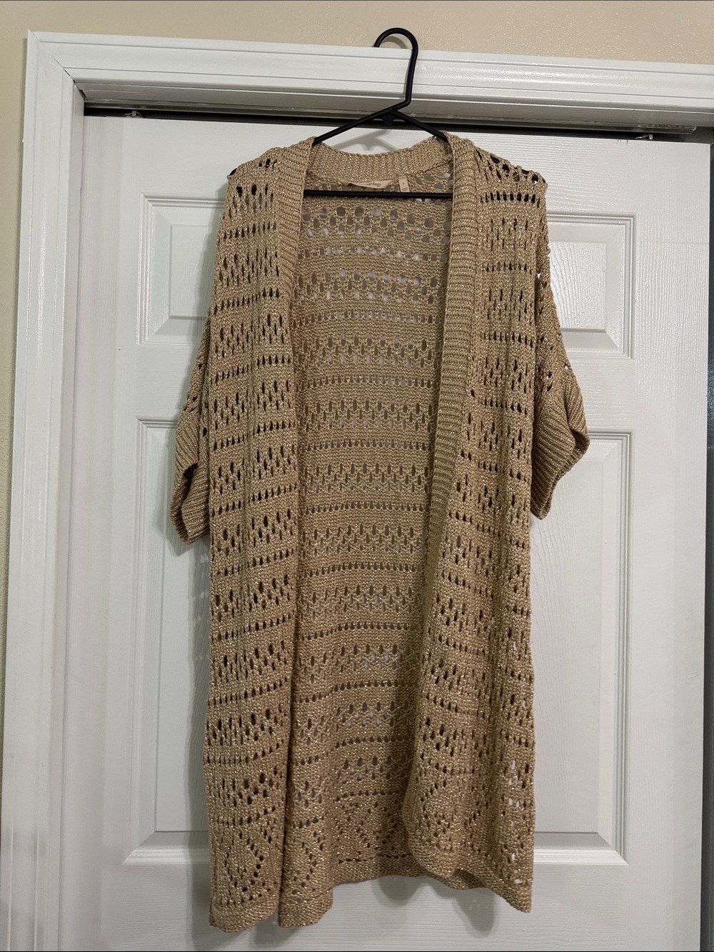 Soft Surroundings Open-Knit Short Sleeve Cardigan
